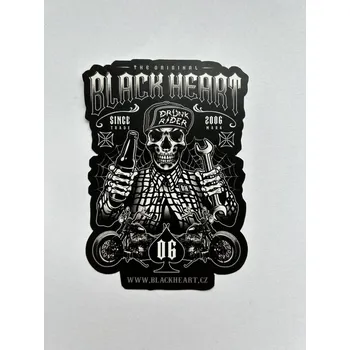 Party dekorace Nálepka BLACK HEART DRUNK RIDER