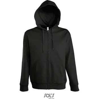 Pánská mikina SOL´S SEVEN / Pánská mikina s podšitou kapucí - black XXL