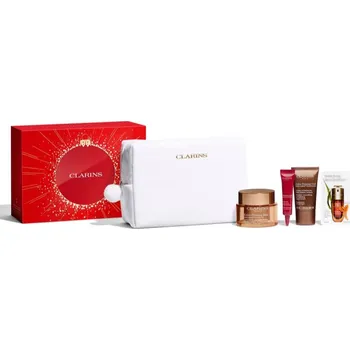 Péče o oční okolí Clarins Extra-Firming Clarins Extra-Firming Day Cream denní liftingový krém proti vráskám pro všechny typy pleti 50 ml + Clarins Extra-Firming Night Cream noční liftingový krém proti vráskám pro všechny typy pleti 15 ml + Clarins Double Serum intenzivní s