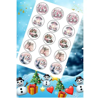 Jedlá dekorace na dort  Fondánový list s výřezem: Pastelová růžová sada – 15 koleček (⌀ 5 cm)