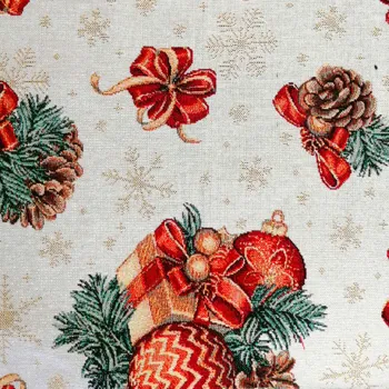 Gobelín Vánoce - Lurex Gladys na režném