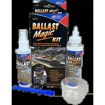 Průmyslové lepidlo Deluxe Materials Ballast Magic práškové lepidlo pro model. železnici (sada)