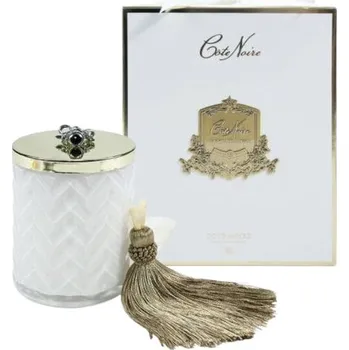 Svíčka Côte Noire - Herringbone svíčka se střapcem, Kokosová sušenka