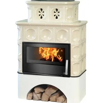 Krbová kamna ABX KARELIE P TV kachlová kamna 7,3-16,6kW, s výměníkem, rovný sokl, písková