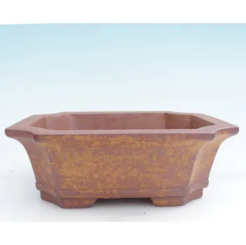 Květináč Keramická bonsai miska 23,5 x 17,5 x 8,5 cm hnědá