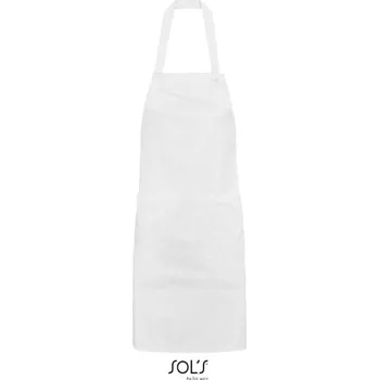Pracovní zástěra SOL´S GAMMA / Bio zástěra s laclem - white Univerzální