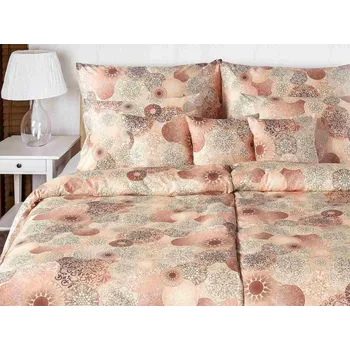 Povlečení Luxusní povlečení bavlněný satén GEON Mandaly hnědé 70x90, 140x200