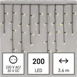 Emos LED vánoční rampouchy, 3,6 m, venkovní i vnitřní, teplá bílá, programy