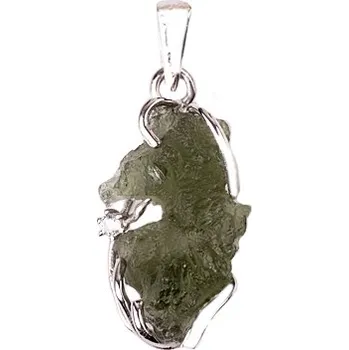 Přívěsek vltavín - stříbrný přívěsek (159V) povrchová úprava: rhodiované