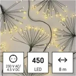 Emos LED světelný řetěz – svítící trsy, nano, 8 m, vnitřní, teplá bílá, časovač