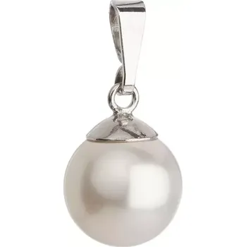 Přívěsek Stříbrný přívěsek s bílou kulatou Preciosa perlou 34150.1