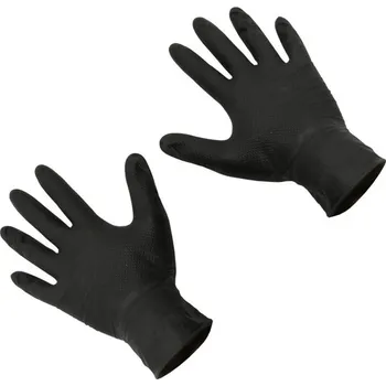 Pracovní rukavice SEFIS Superior extra pevné nitrilové rukavice velikost M černé 10ks