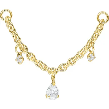 Piercing Wildcat Wildcat Stříbrný řetízek na piercing se zirkony Crystal - zlatý