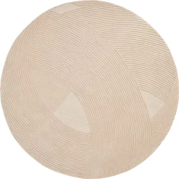 Koberec Kave Home Béžový vlněný koberec Domm Ø 200 cm