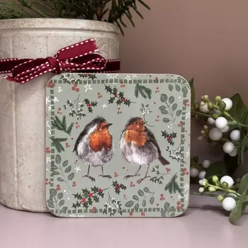 Podložka pod misku Podložka, podtácek Christmas Robins , Alex Clark (Podložka ptáčci, ptáček, Vánoce, Christmas)