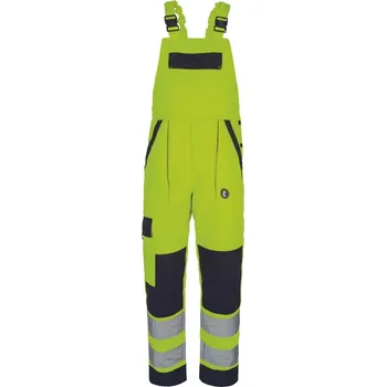 montérky CERVA MAX NEO HV / HI-VIS pracovní laclové kalhoty s reflexními pruhy - HV žlutá 44
