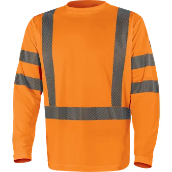 Pánské tričko DELTA COSMOS / Unisex reflexní tričko s dlouhým rukávem - fluo oranžová 4XL