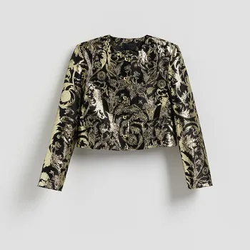 Dámské sako Reserved - Žakárové sako - zlatý - 964HU-GLD - 964HU-GLD-M