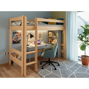 Dětská postel Patrová postel horní spaní Max - borovice Rozměr: 80x200, Odstín: Borovice přírodní