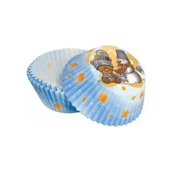 Jednorázové nádobí Košíčky papírové Dětské zimní motiv, 50 ks, v.30xpr.50 mm