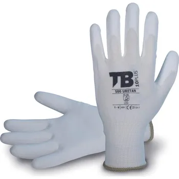 Pracovní rukavice TB 500 URETAN / Bezešvé nylonové rukavice máčené v PU na dlani a prstech - bílá 7