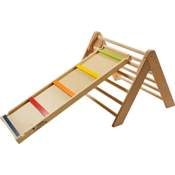 Dětské hřiště lupilu® Dřevěná prolézačka s žebříkem/skluzavkou 2 v 1