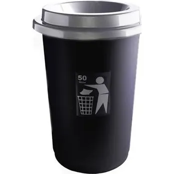 Odpadkový koš Plafor Odpadkový koš plastový ECO BIN 50 L - stříbrné víko