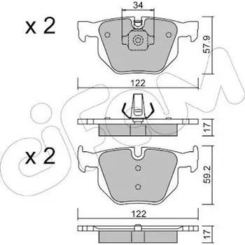 Auto-moto Sada brzdových destiček, kotoučová brzda CIFAM 822-644-4