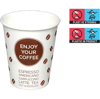 Jednorázové nádobí Kelímek papírový 150/180ml 6oz 70mm ENJOY COFFEE Vending - EU logo - 1000 ks