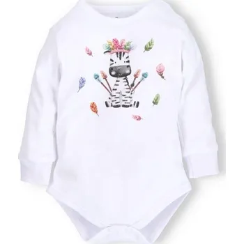 Kojenecký body NINI Body dlouhý rukáv Zebra BÍLÉ - 80