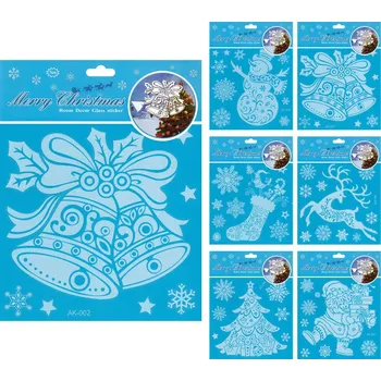 Vánoční dekorace Adhezní nálepky vánoční 18 x 23,5 cm (mix tradičních motivů /cena 1 bal.)