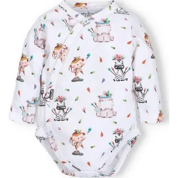 NINI Zavinovací body dlouhý rukáv Zebra VZOROVANÉ - 68