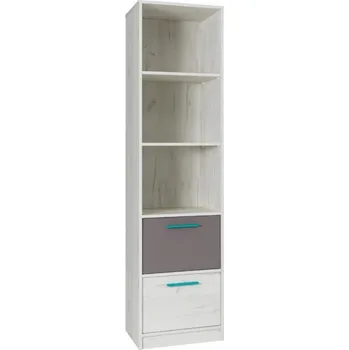 regál Max-i Policový regál EVENS 08 do dětského pokoje | dub kraft / šedá