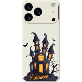 Pouzdro na mobilní telefon Ochranný kryt s halloweenským vzorem pro iPhone 17 Pro - béžový