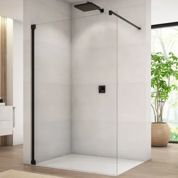 RONAL WALK IN CADURA Walk-in pevná stěna černá mat Screen CAT40800687