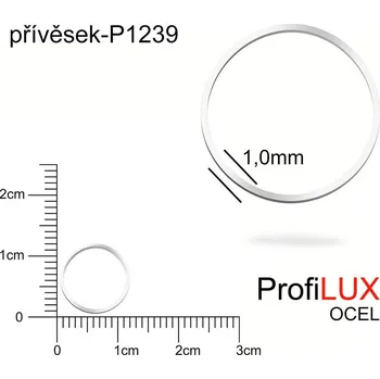 Přívěsek Přívěsek Ocel ozn-P1239 KRUH velikost pr.12mm. Síla 1,0mm. Řada přívěsků ProfiLUX