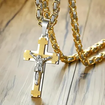 Náhrdelník IZMAEL Pánský náhrdelník BE 38742 Typ2/Zlatá/Stříbrná/70cm KP38742