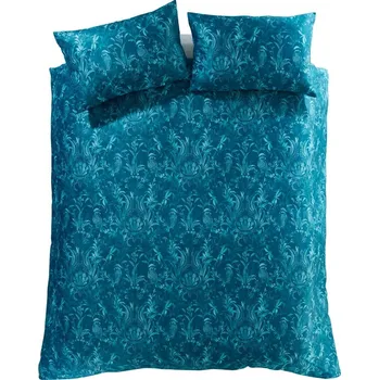 Povlečení Modré sametové povlečení na dvoulůžko 200x200 cm Regal Birds – Catherine Lansfield ID_1747024