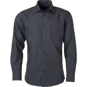 Pánská košile DAIBER JN 678 / Pánská popelínová košile s dlouhým rukávem - carbon XL