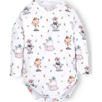 Kojenecký body NINI Body dlouhý rukáv Zebra VZOROVANÉ - 80