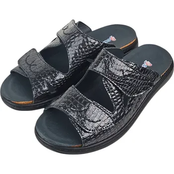 Dámské pantofle F 2188 - 24 Zdravotní lehké kožené nazouváky s podporami kleneb nožních, černá, doprodej 37