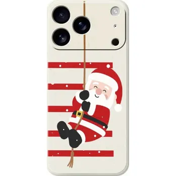 Pouzdro na mobilní telefon Ochranný kryt se vzorem Santa Clause pro iPhone 17 Pro - béžový