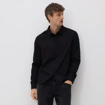 Pánská košile Reserved - Džínová košile regular fit - černý - YQ320-99J - YQ320-99J-XXL