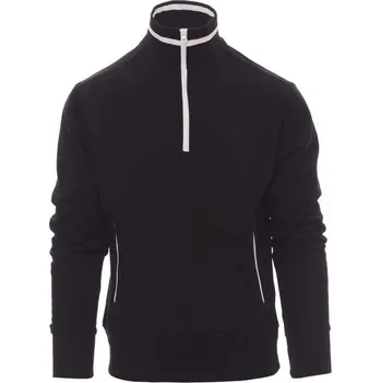 Pánská mikina PAYPER RIO 000013-0001 / Pánská mikina s plastovým polozipem - černá/bílá XL