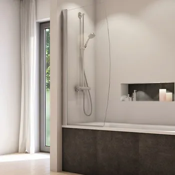 Vanová zástěna RONAL SOLINO Jednokřídlá vanová zástěna matný elox Screen SOLB107500187