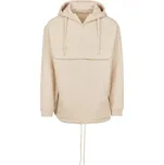BUILD YOUR BRAND BY 098 / Pánská mikina s kapucí a 1/4 zipem - sand XXXL