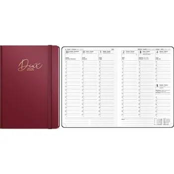 Diář Diář Oskar Luxi, týdenní, A5, bordó 2026
