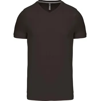 KARIBAN VINTAGE V-NECK K357 / Pánské tričko s krátkým rukávem - dark khaki L