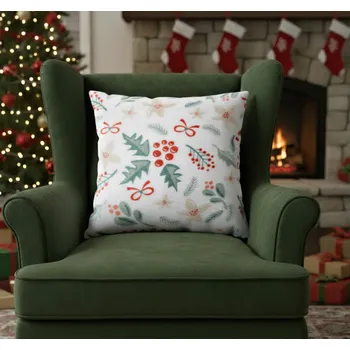 Polštář Vánoční polštář WINTER VIBES 40x40 cm bílá mikrovlákno Varianta: Povlak na polštář s výplní, 40x40 cm