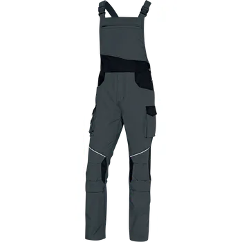 montérky DELTA MCSA2 / Pánské pracovní kalhoty s laclem - šedá/černá XXXL